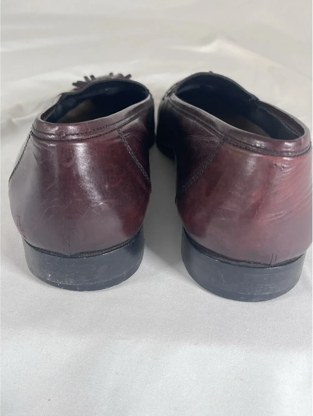 Stanley Blacker Burgundy Leather Tassel Loafers 10M